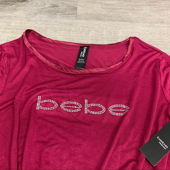 *NWT Bebe Logo Embellished Rhinestone Logo Pajama Sleepwear Set - Picture 3 of 5